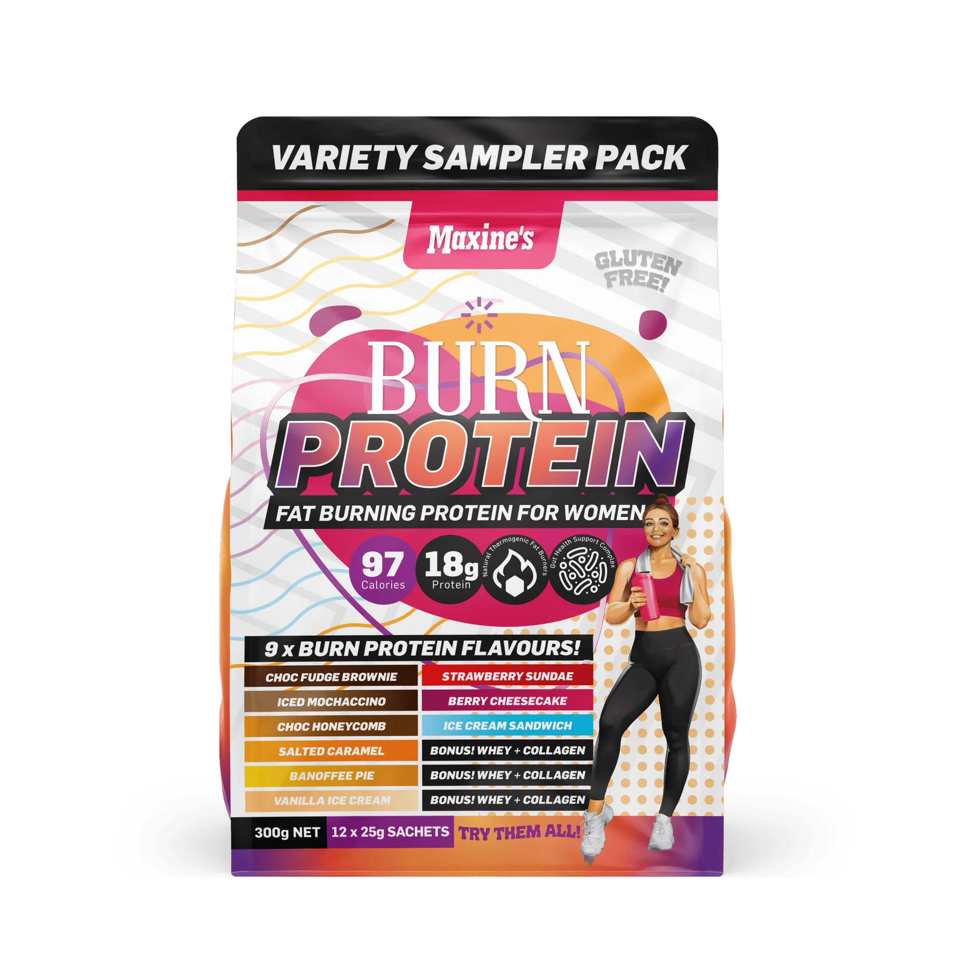 Maxines Burn 12 Serves Variety Pack