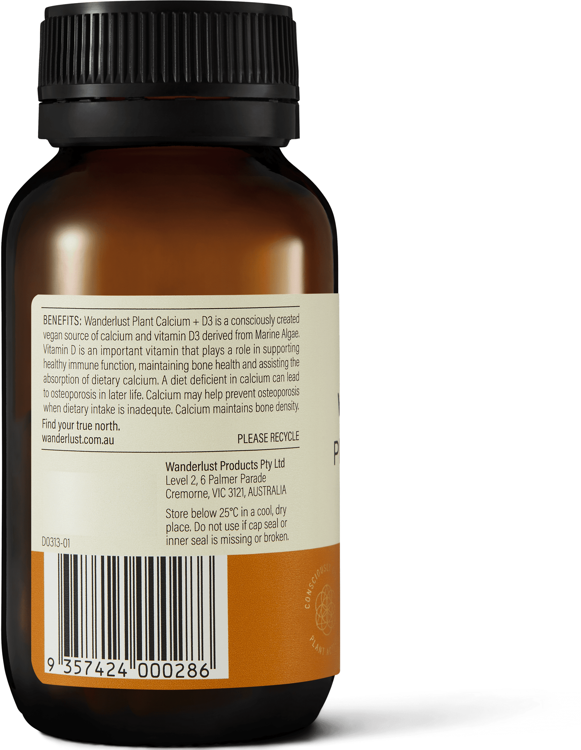 Wanderlust Plant Calcium & D3 60 Softgels