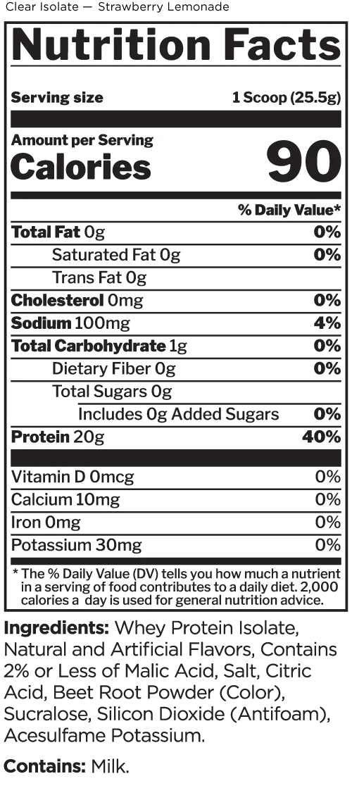 Rule1 Clear Whey Isolate 27 Serves Blue Raspberry