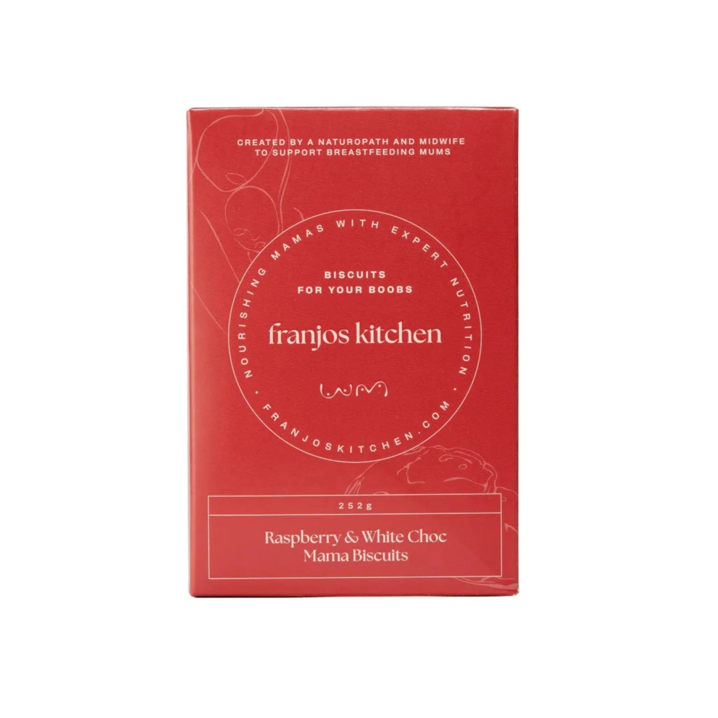 Franjos Kitchen Lactation Biscuits 200GM Raspberry & White Chocolate