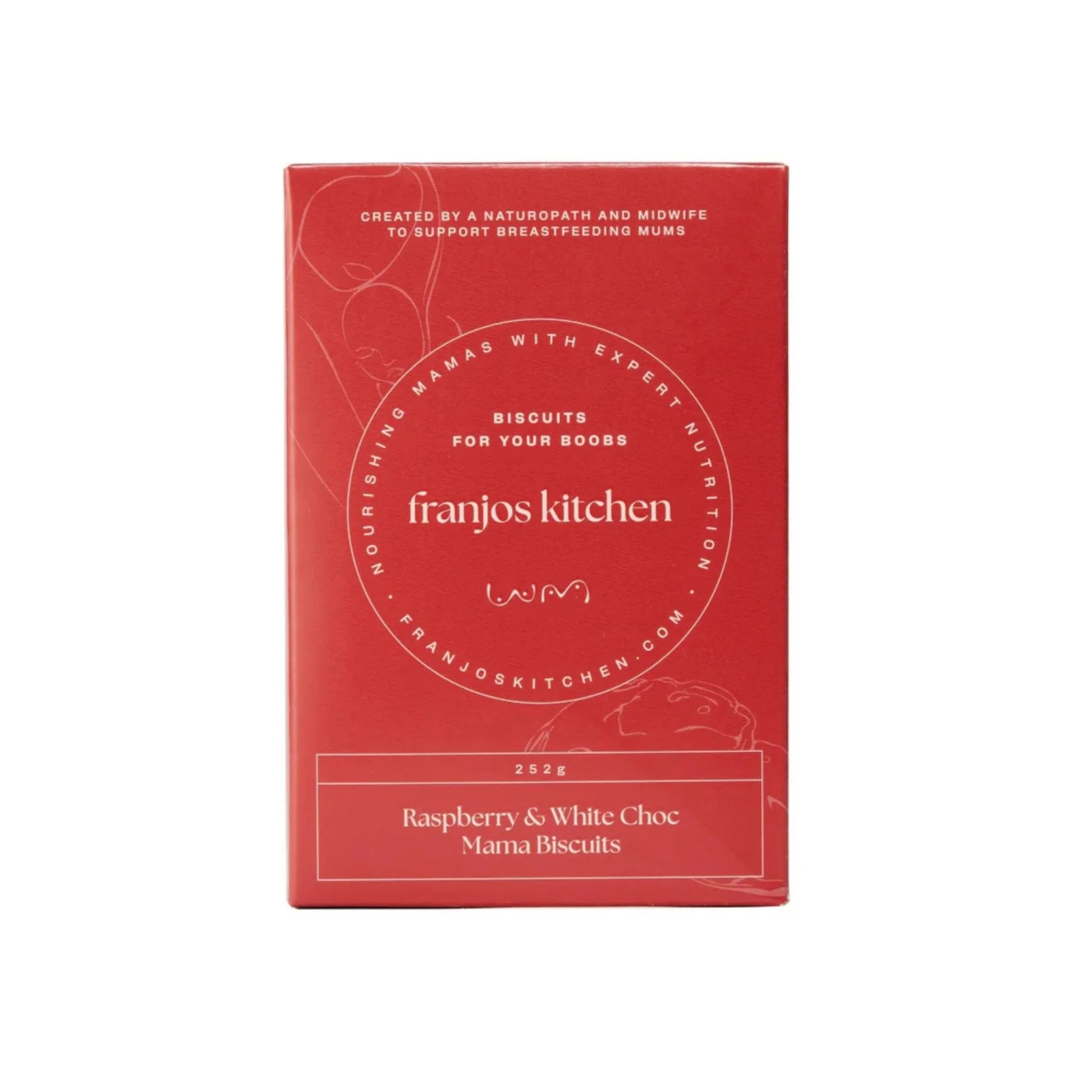 Franjos Kitchen Lactation Biscuits 200GM Raspberry & White Chocolate