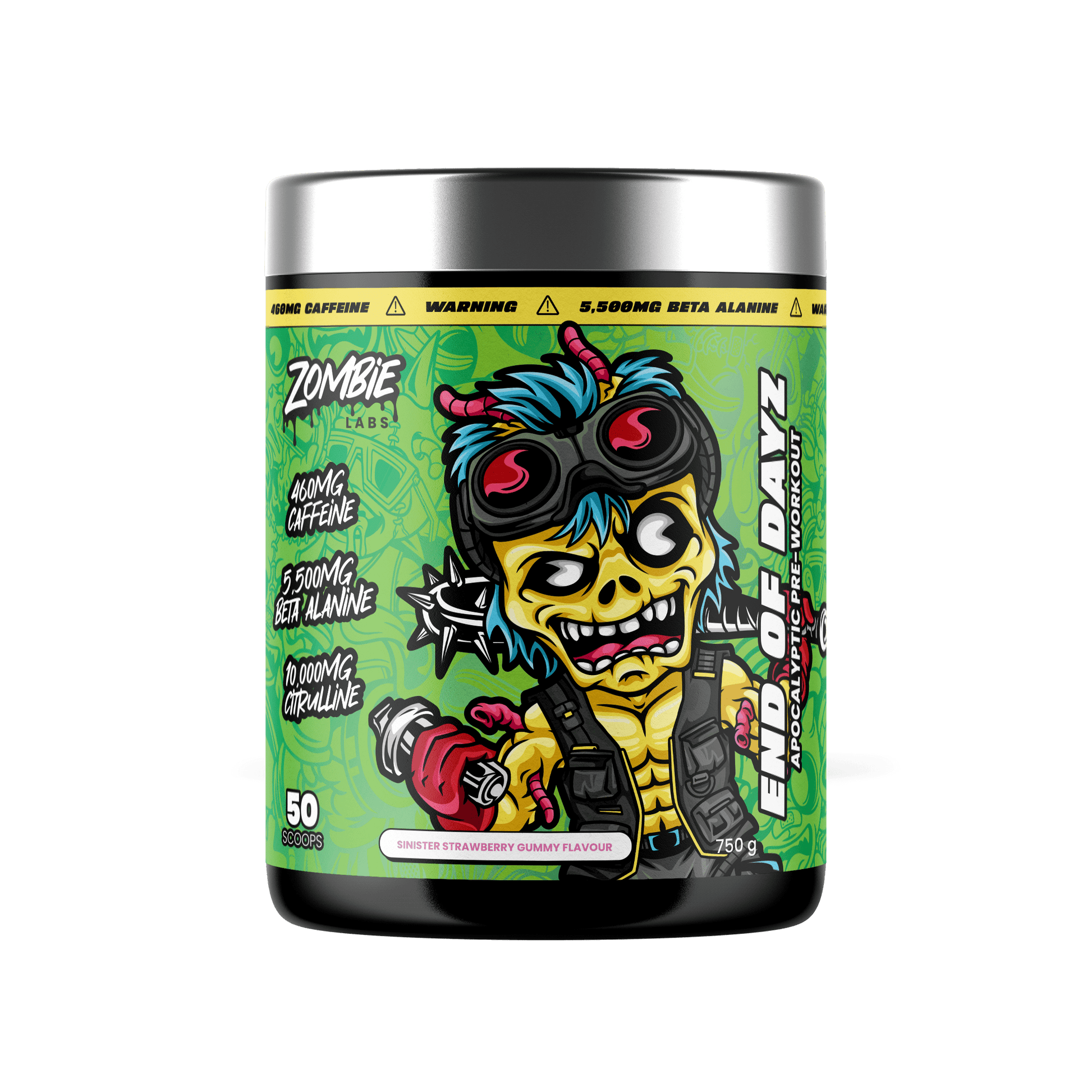 ZombieLabs End of Dayz Pre Workout 50 Serves Sinister Strawberry Gummy