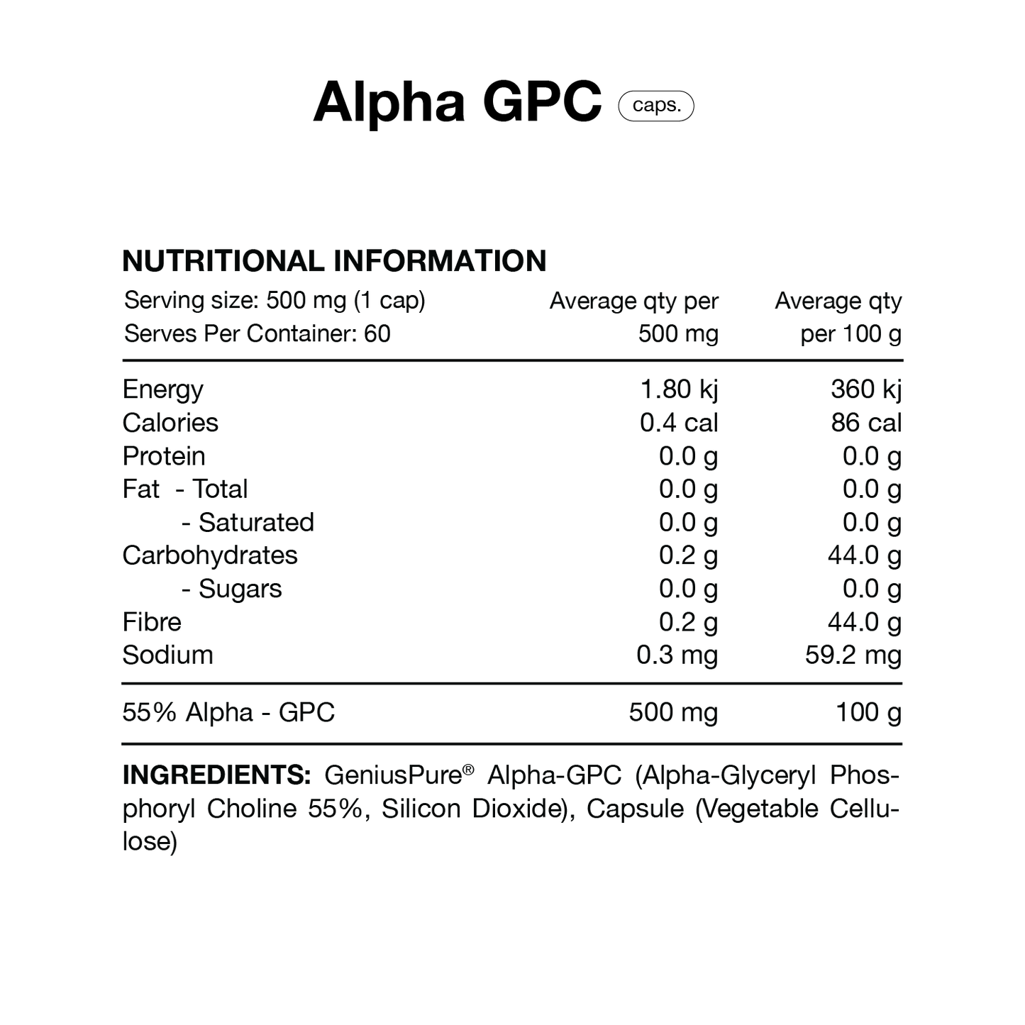 Switch Nutrition Alpha GPC 60c