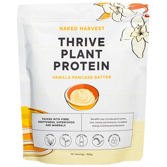 Naked Harvest Thrive Plant Protein 500g Vanilla Pancake Batter