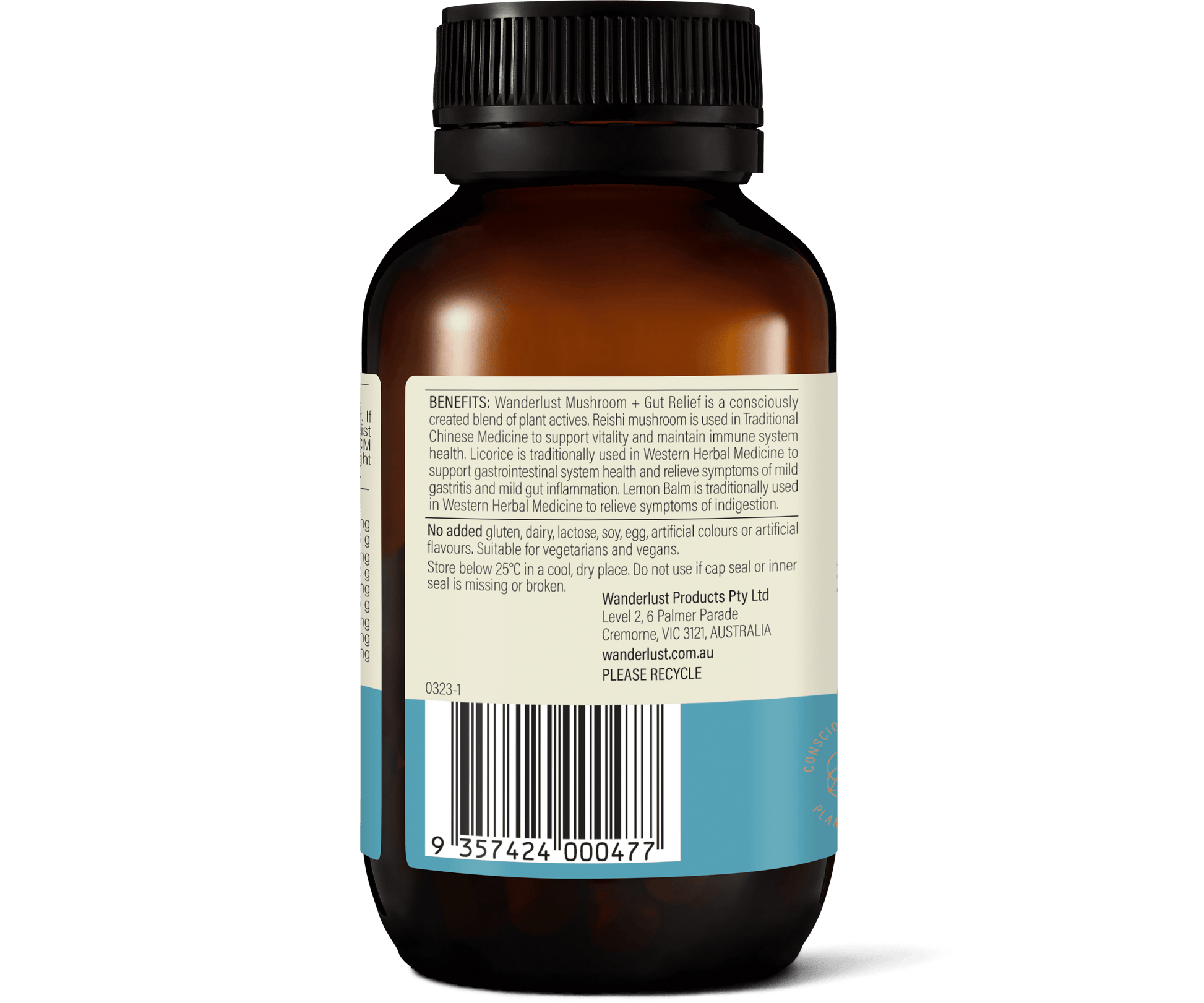Wanderlust Mushroom + Gut Relief 30 Capsules