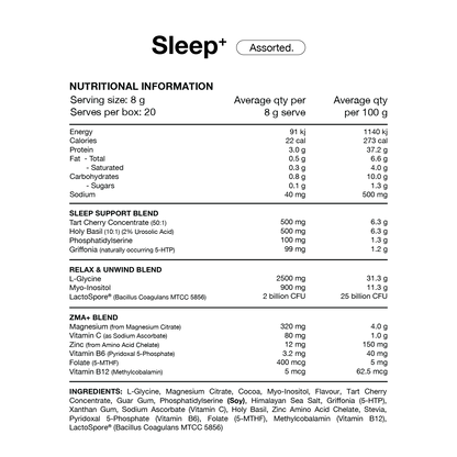 Switch Nutrition Sleep Sachets 20 Serves Assorted