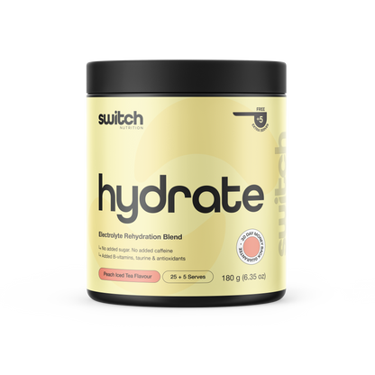 Switch Nutrition Hydrate (Sugar Free) 25 Serves Peach Iced Tea