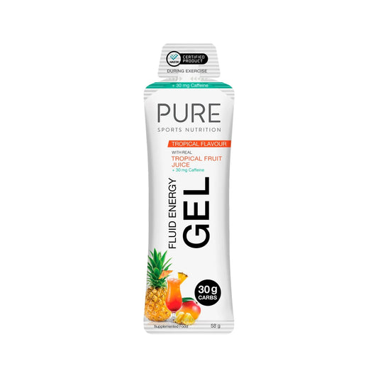 PURE Fluid Energy Gel 58g Tropical + Caffeine