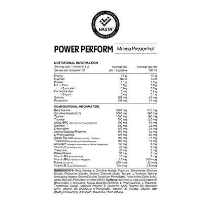 Switch Nutrition Power Perform 30 Serves Mango Passionfruit