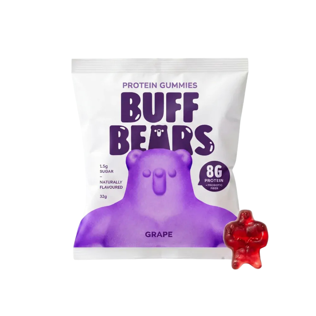 Buff Bears Protein Gummies 32g Grape