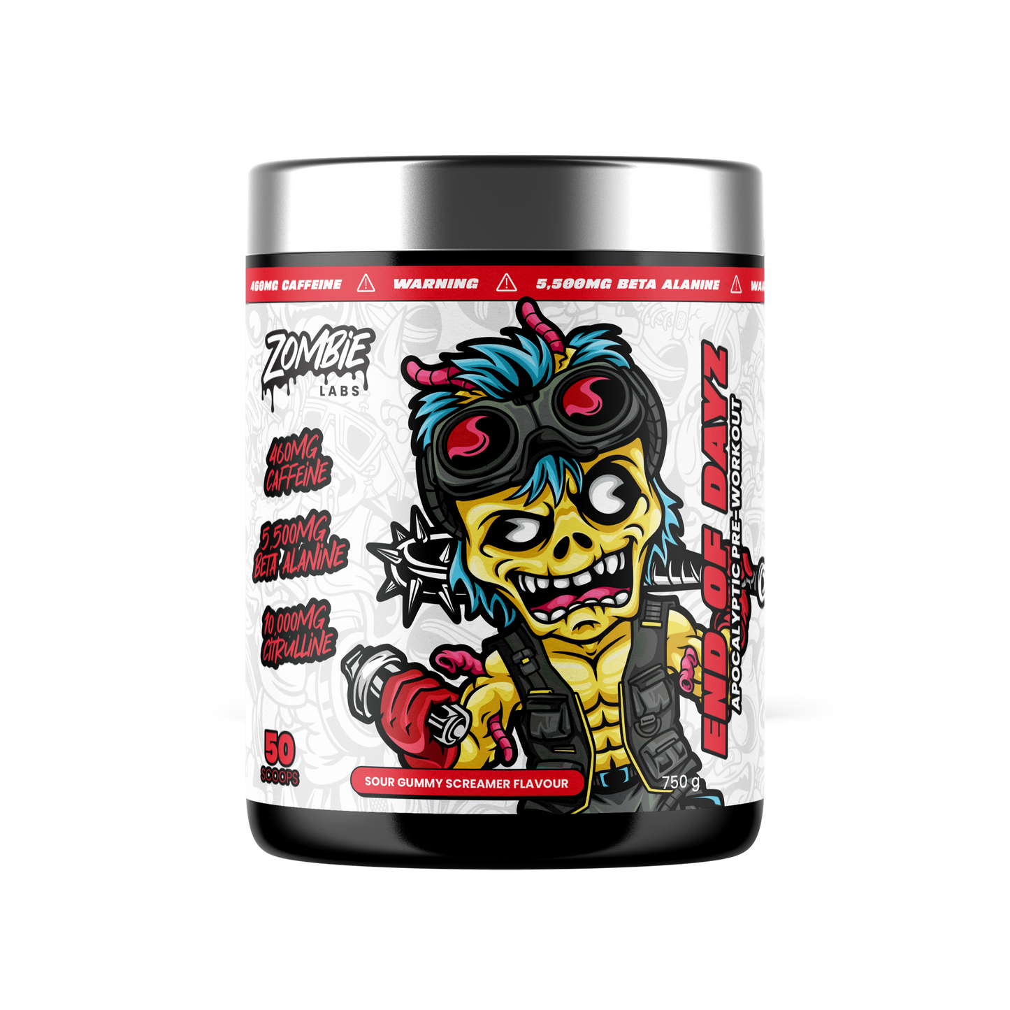 ZombieLabs End of Dayz Pre Workout 50 Serves Sour Gummy Grape