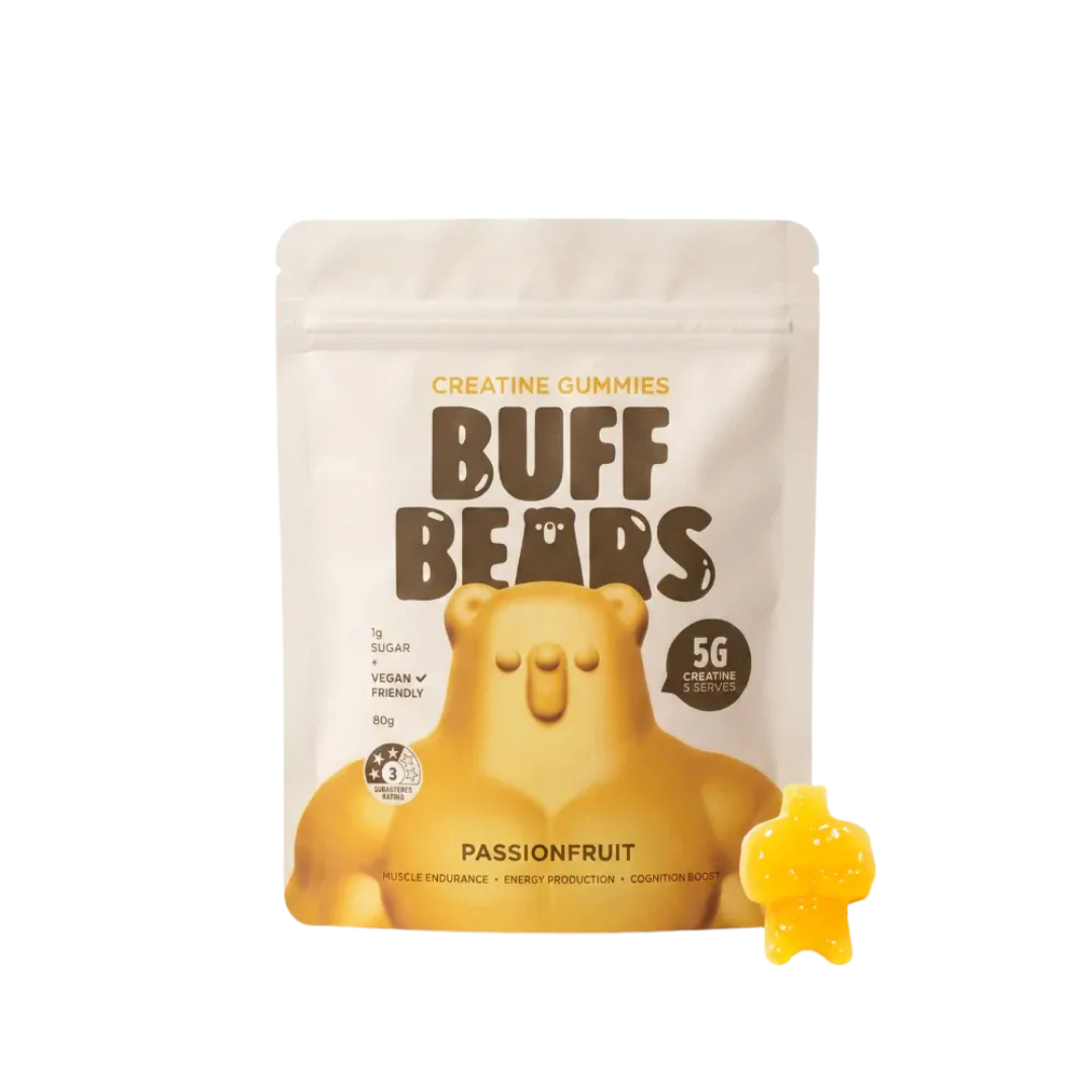 Buff Bears Creatine Gummies 80g Passionfruit