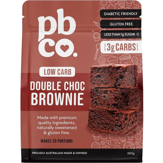 PBCO Low Carb Double Choc Brownie 300g