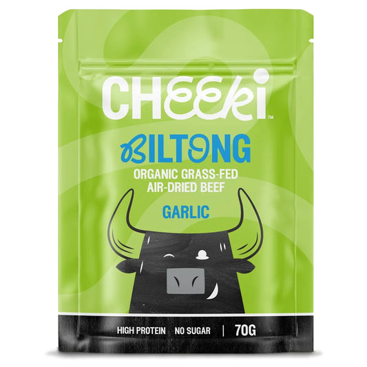 Cheeki Biltong Organic Air-Dried Beef 70g Garlic