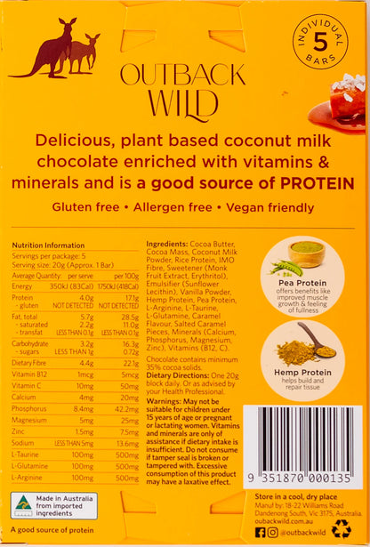 Outback Wild Protein 100g Coconut Milk Choc & Salted Caramel