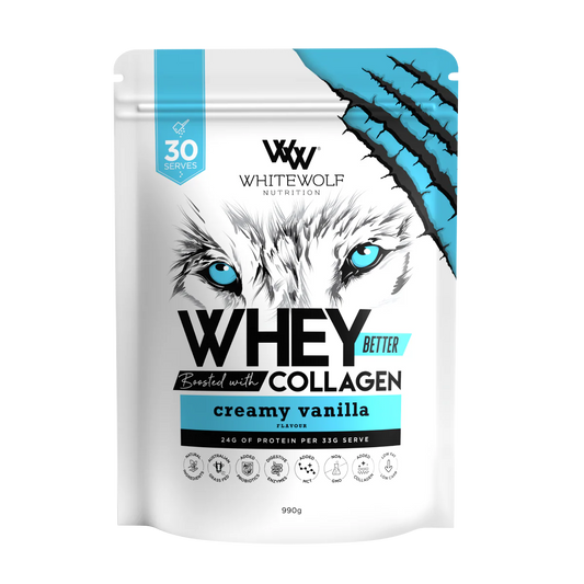 White Wolf Whey Protein + Collagen 990g Creamy Vanilla