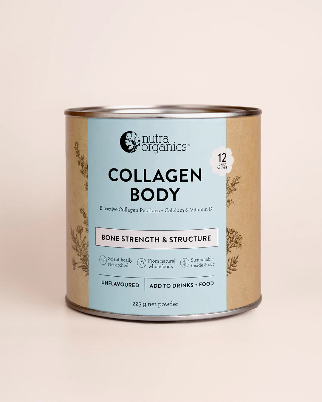 Nutra Organics Collagen Joints + Bones 225G Unflavoured