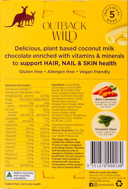 Outback Wild Hair Skin Nails 100g Coconut Milk Choc & Banana