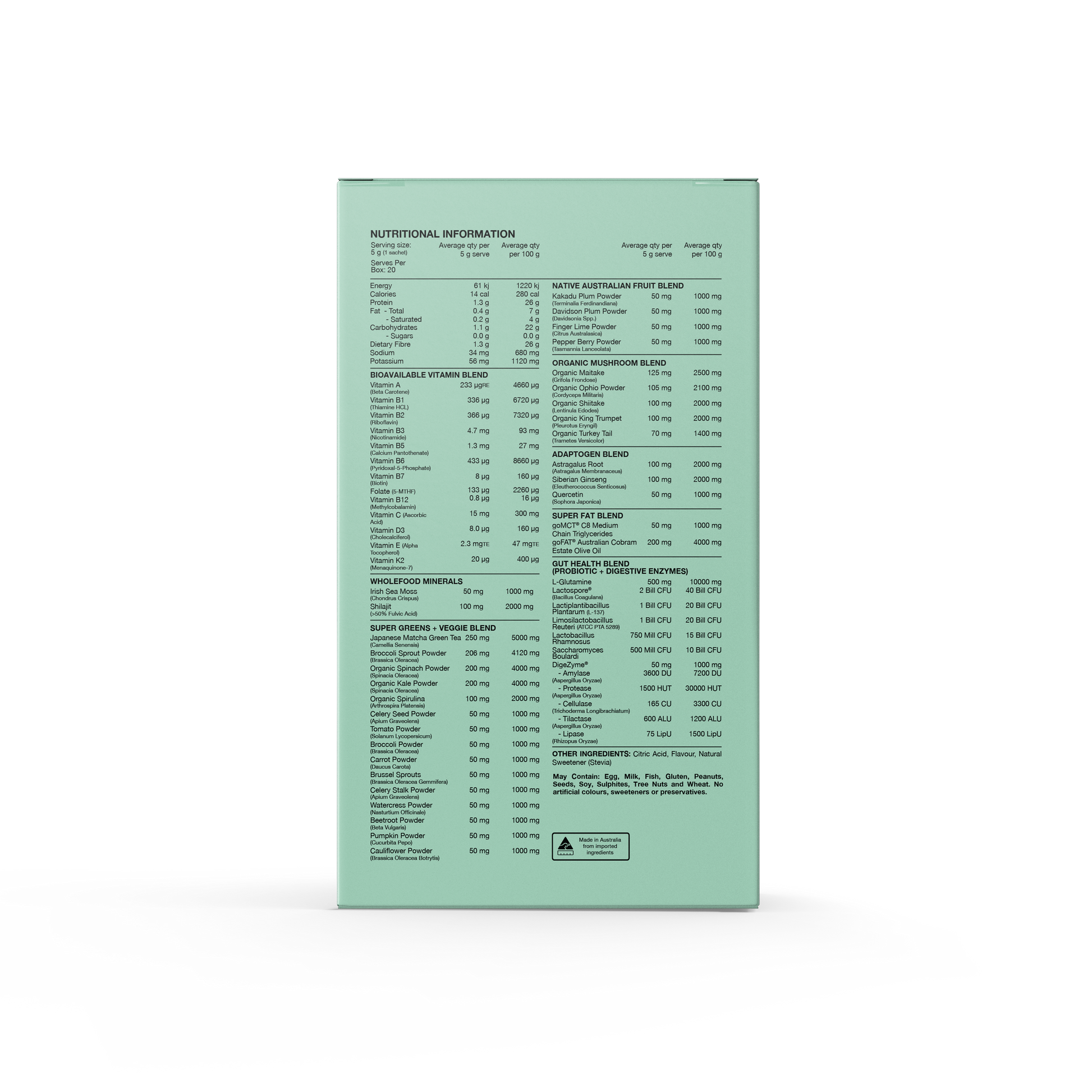 Switch Nutrition Greens 20 Serves Raspberry Lemonade