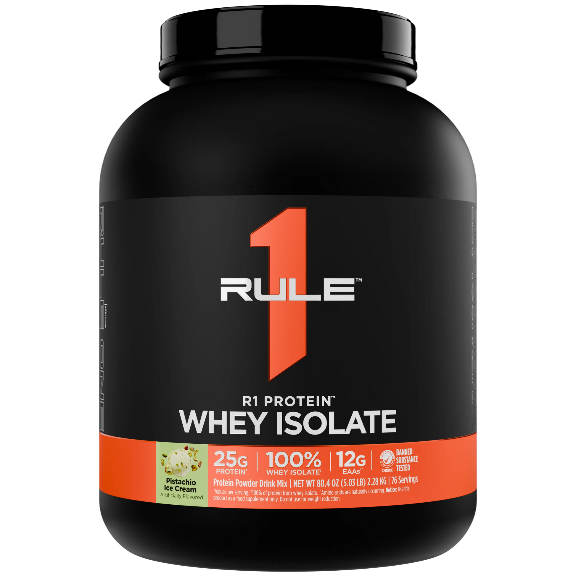 Rule1 Whey Protein Isolate 5lb Pistachio Ice Cream