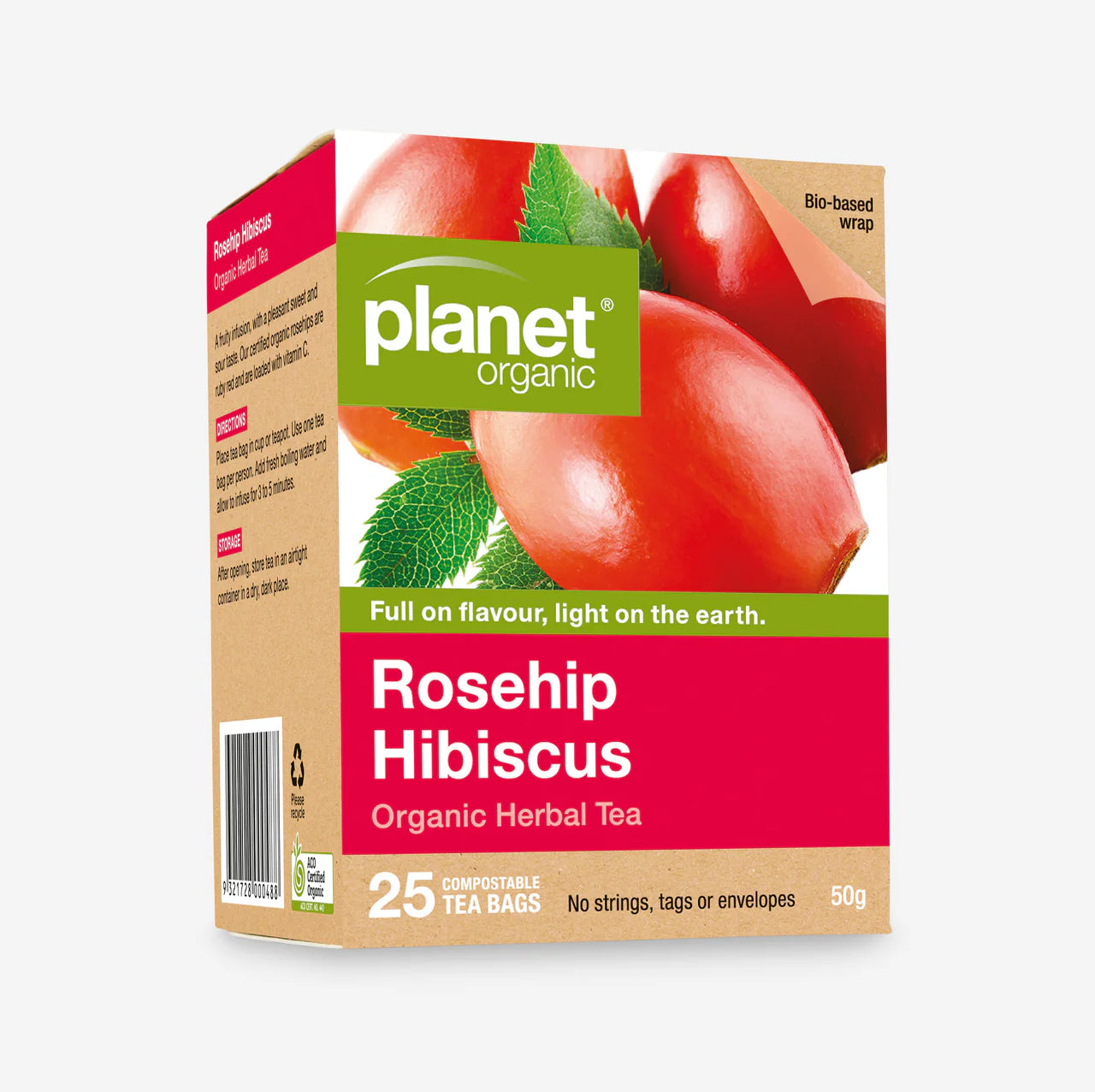 Planet Organic Rosehip Hibiscus Herbal Tea x 25 Tea Bags