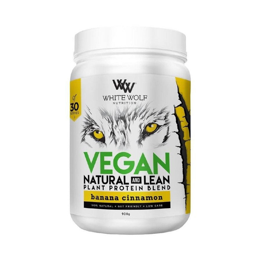 White Wolf Natural & Lean Vegan Protein 900g Banana Cinnamon