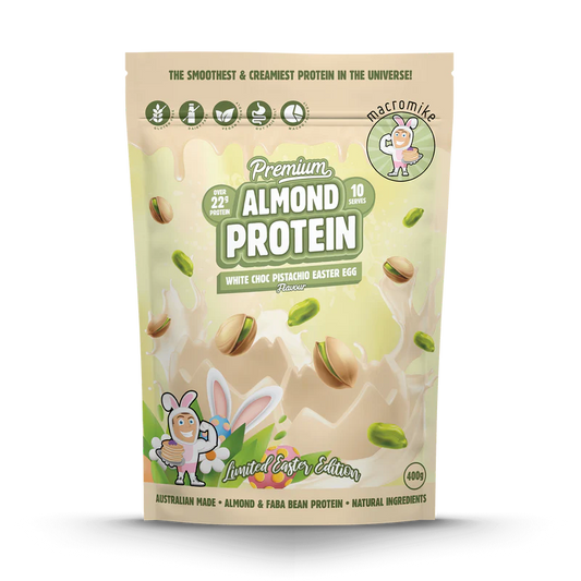 Macro Mike Almond Protein 400G White Choc Pistachio Easter Egg