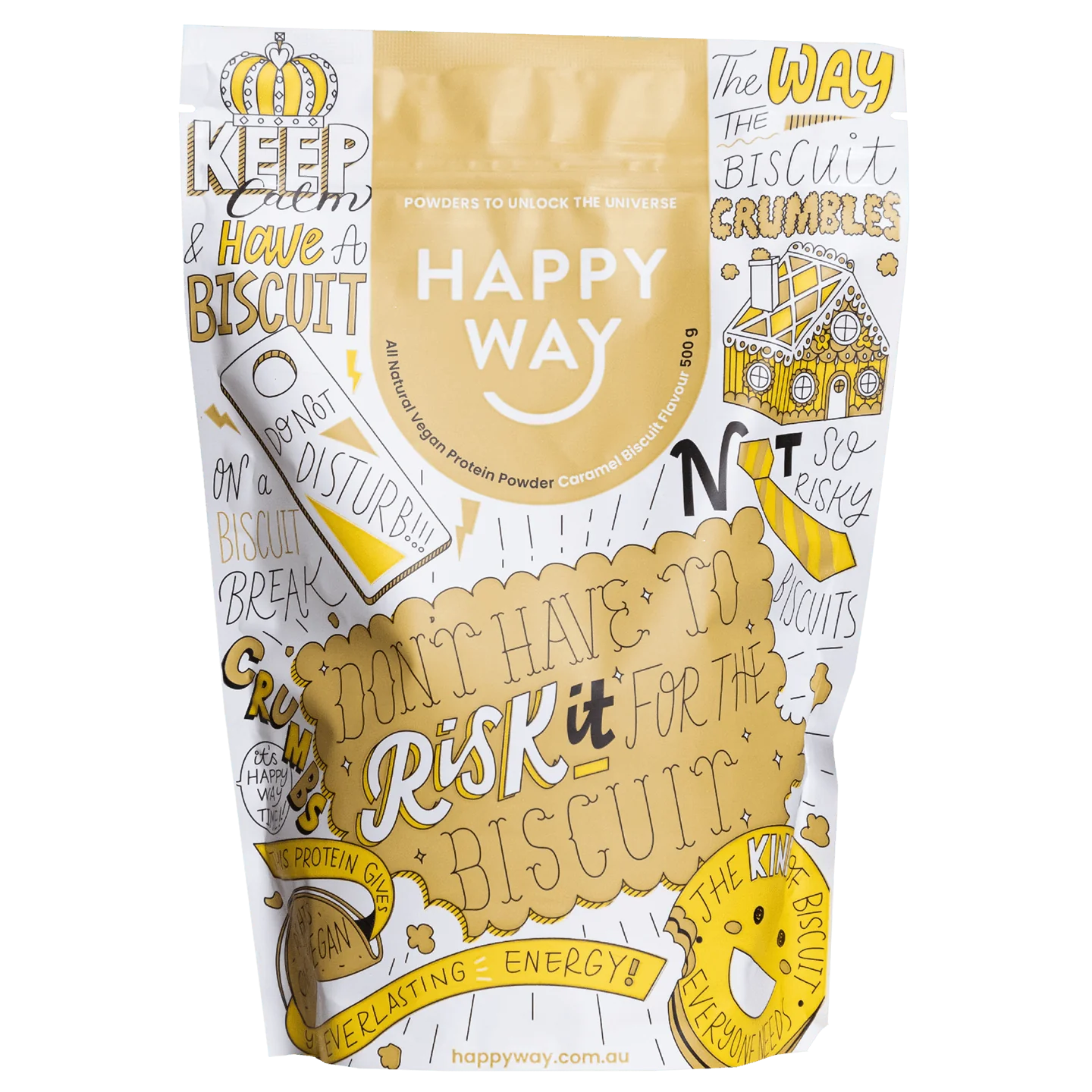 Happy Way Pea Protein Powder 500G CARAMEL BISCUIT