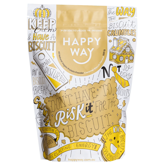 Happy Way Pea Protein Powder 500G CARAMEL BISCUIT