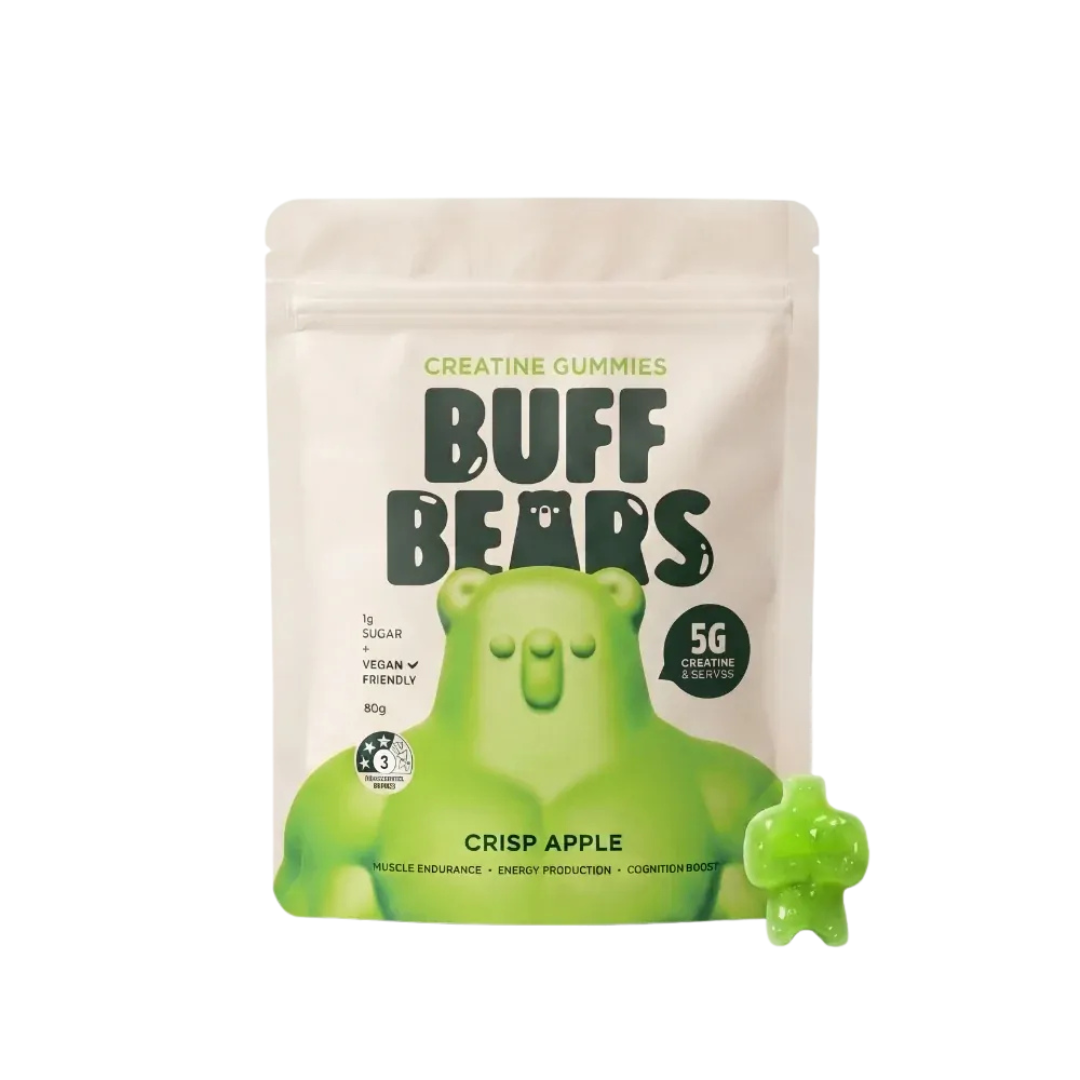 Buff Bears Creatine Gummies 80g Crisp Apple