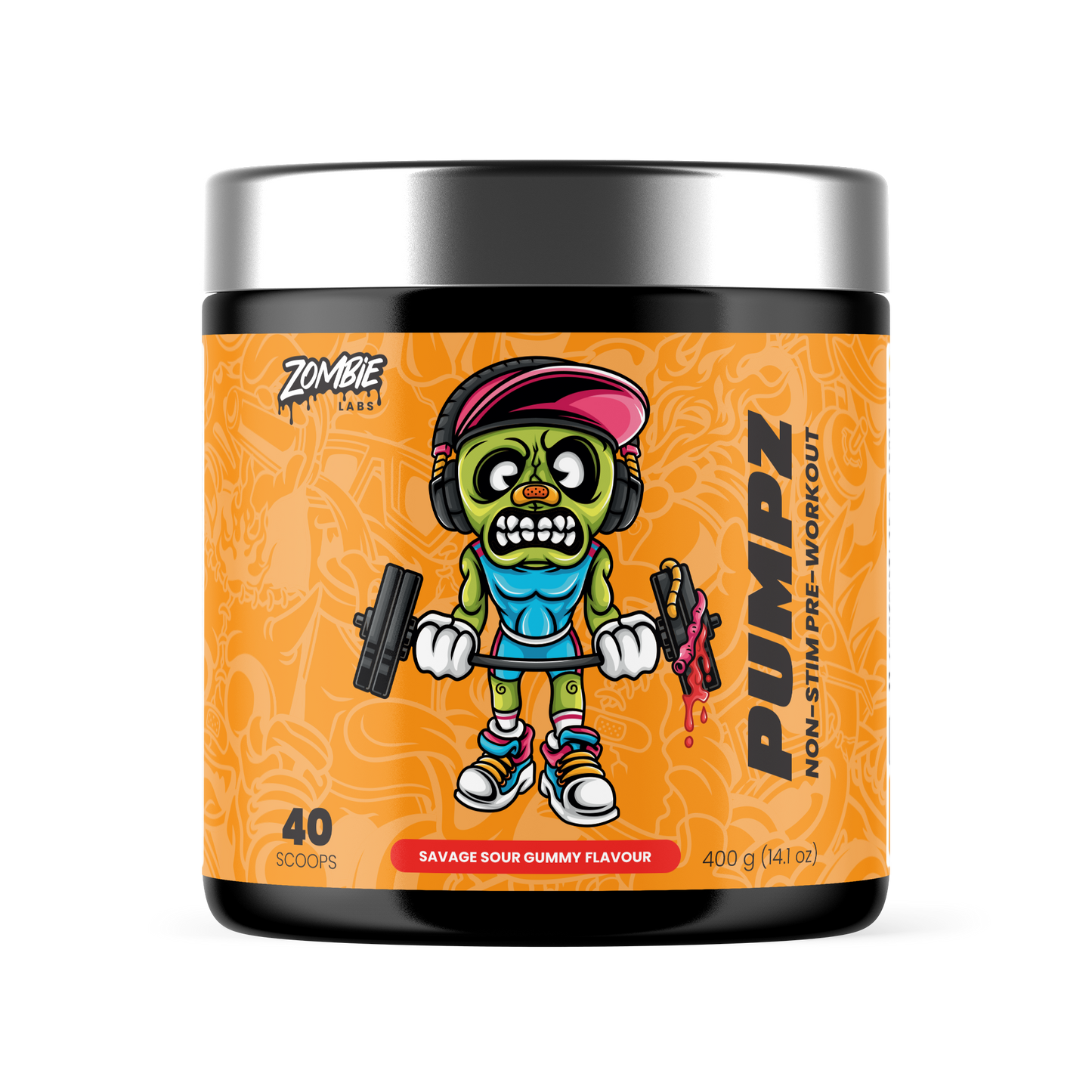 ZombieLabs Pumpz Non-Stim Pre Workout 40 Serves Sour Gummy