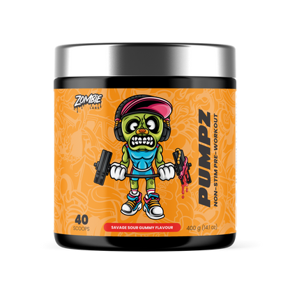 ZombieLabs Pumpz Non-Stim Pre Workout 40 Serves Sour Gummy