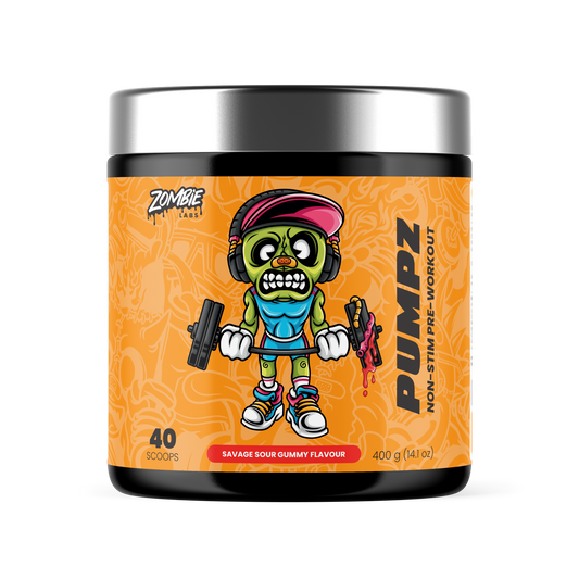 ZombieLabs Pumpz Non-Stim Pre Workout 40 Serves Sour Gummy