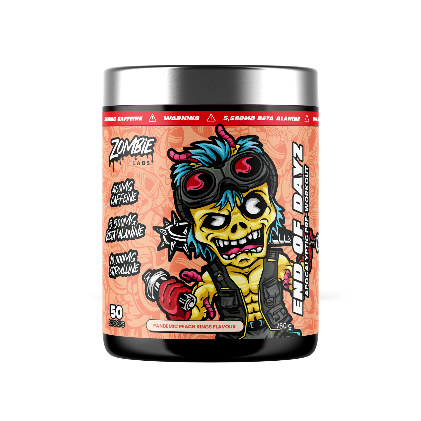 ZombieLabs End of Dayz Pre Workout 50 Serves Pandemic Peach Rings