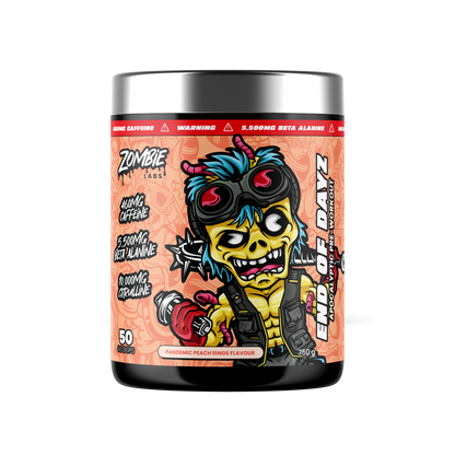 ZombieLabs End of Dayz Pre Workout 50 Serves Pandemic Peach Rings