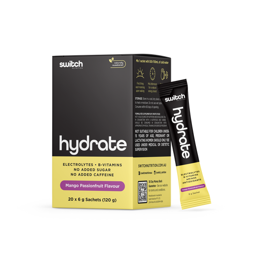 Switch Nutrition Hydrate (Sugar Free) 20 x 6g Sachets Mango Passionfruit