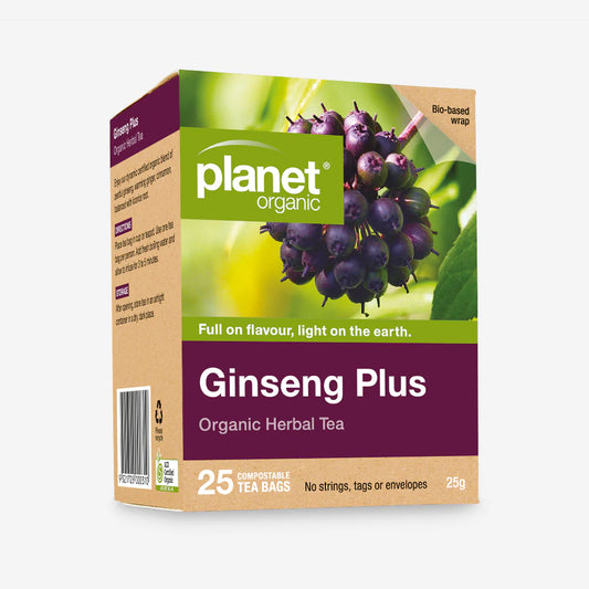 Planet Organic Ginseng Plus Herbal Tea x 25 Tea Bags