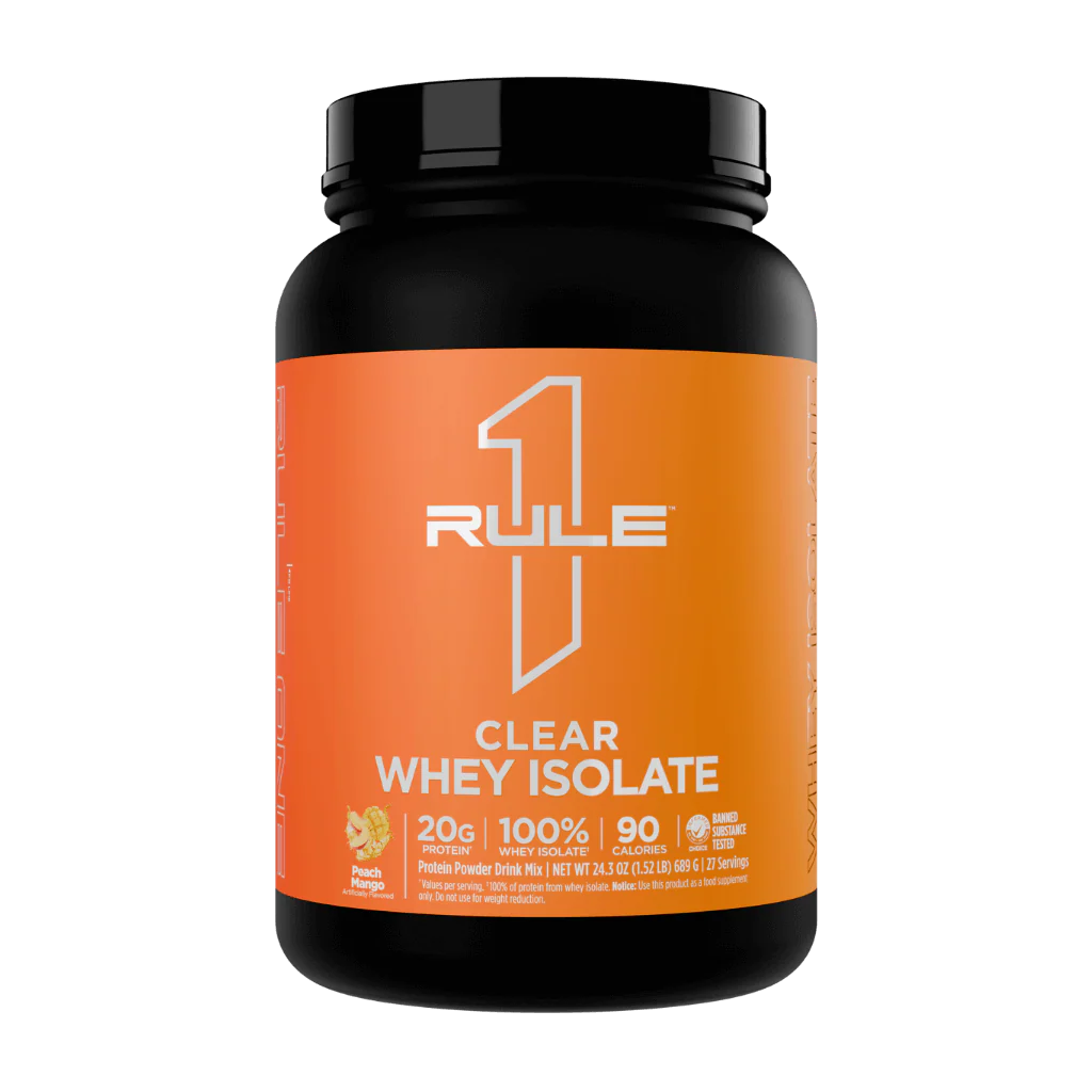 Rule1 Clear Whey Isolate 27 Serves Peach Mango
