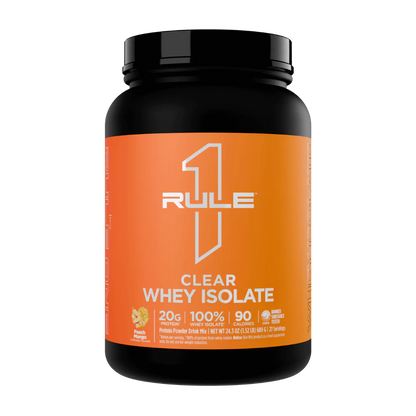 Rule1 Clear Whey Isolate 27 Serves Peach Mango