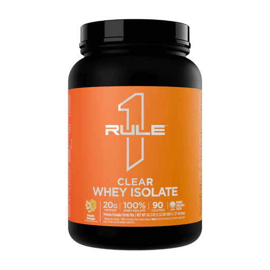 Rule1 Clear Whey Isolate 27 Serves Peach Mango