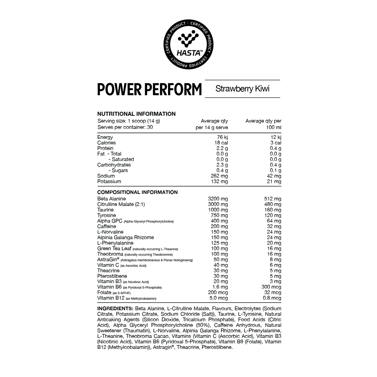Switch Nutrition Power Perform 30 Serves Strawberry Kiwi