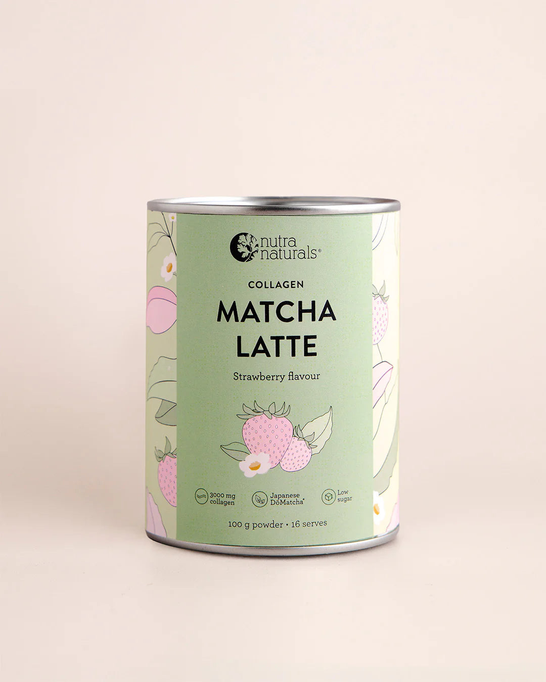 Nutra Organics Collagen Strawberry Matcha Latte 100g