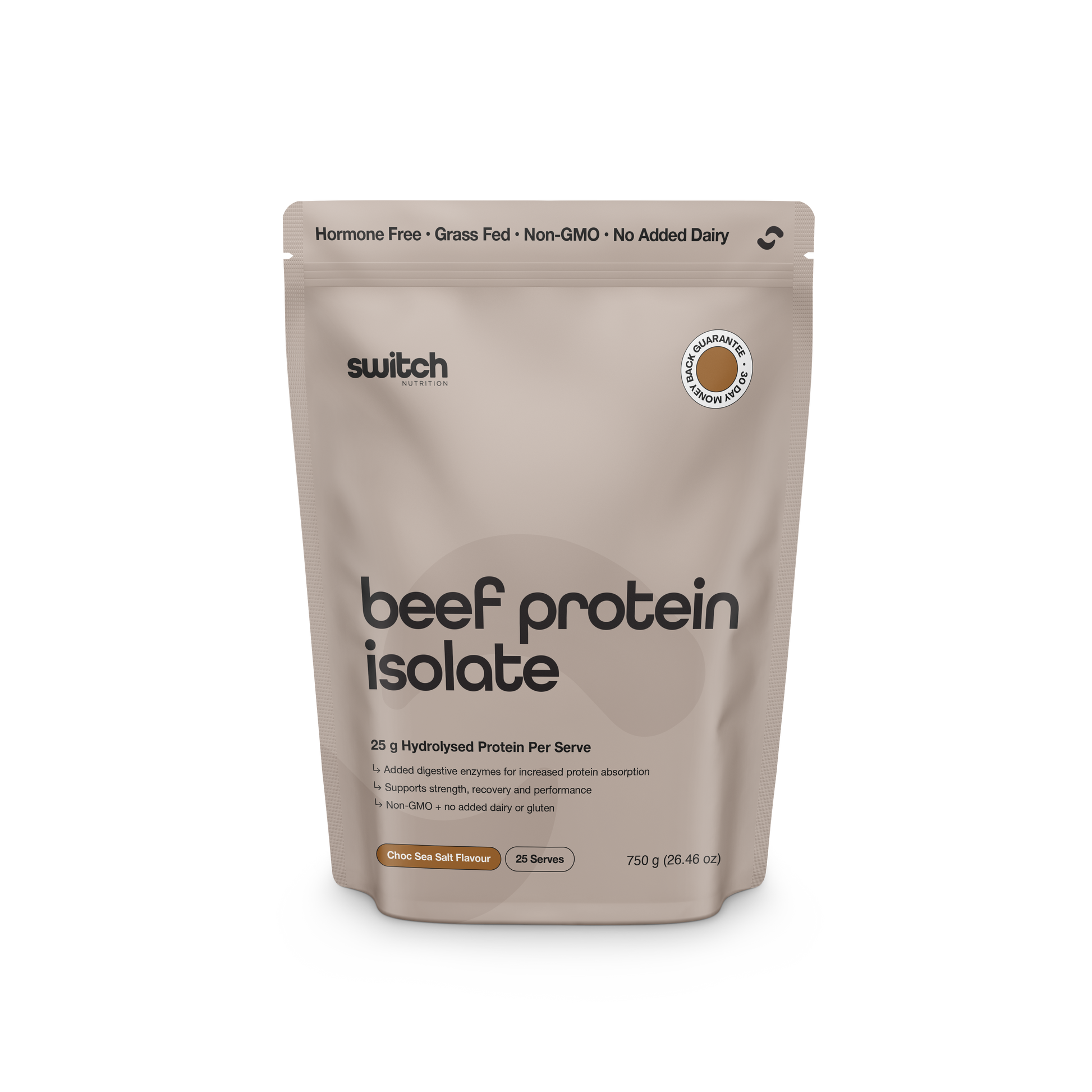 Switch Nutrition Beef Protein Isolate 750g Choc Sea Salt