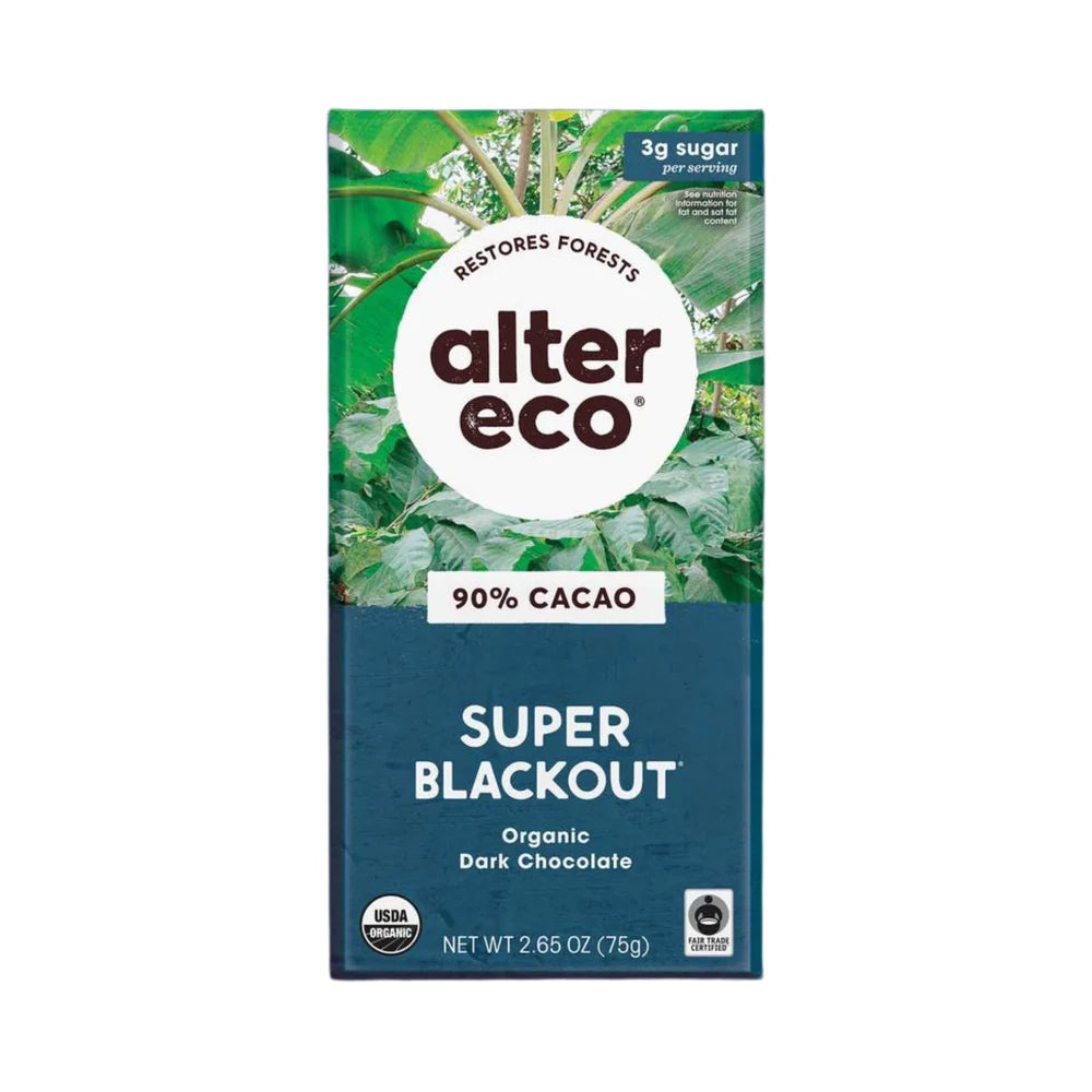Alter Eco Organic Chocolate 75g Super Blackout 90%