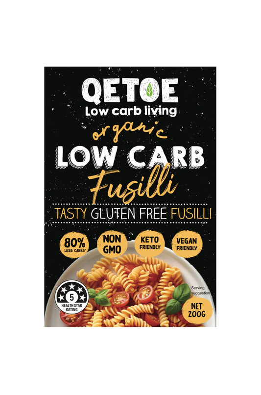 QETOE Organic Low Carb Fusilli 200g
