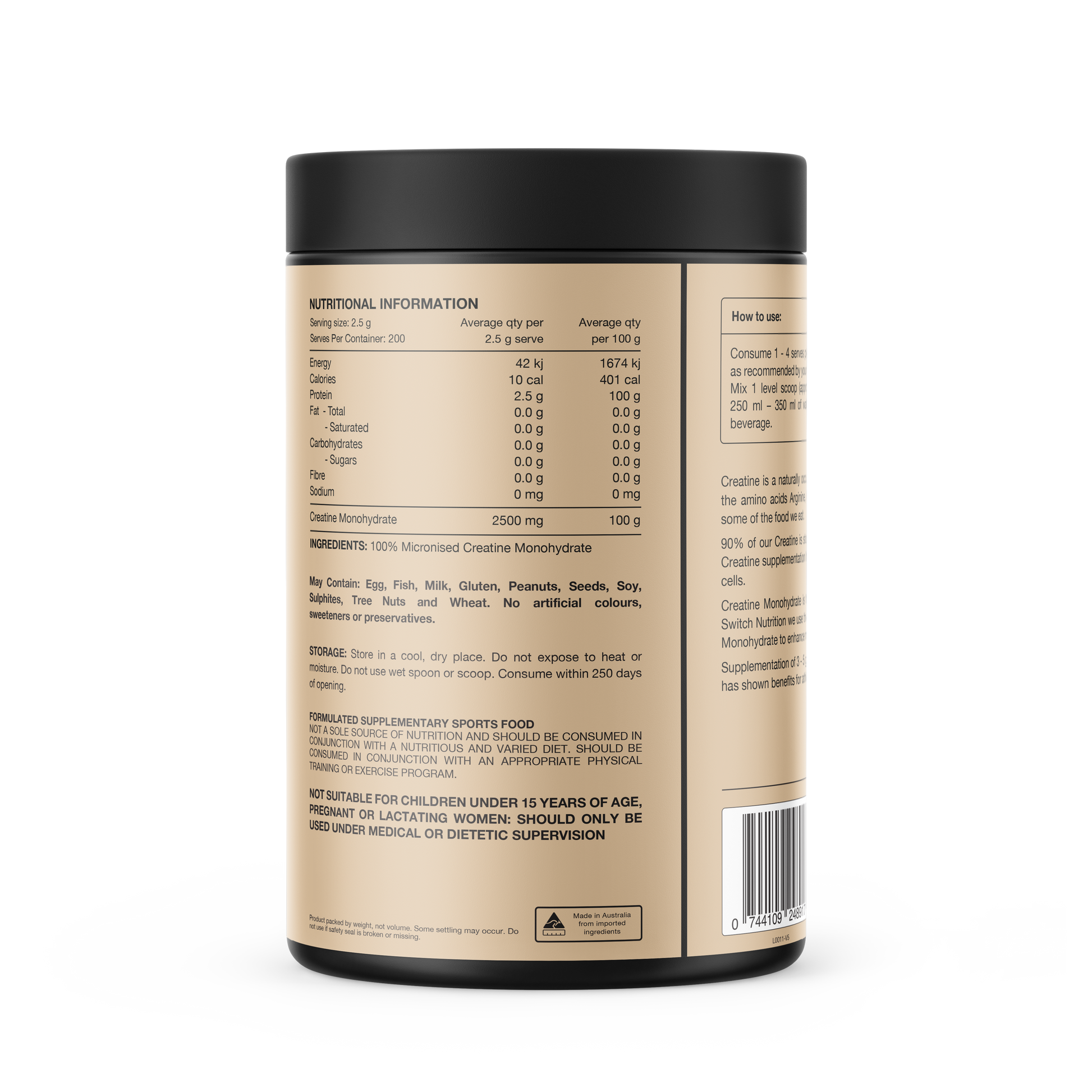 Switch Nutrition Creatine Monohydrate 500g