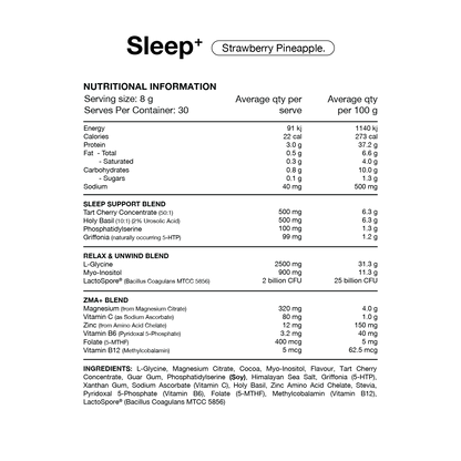Switch Nutrition Sleep Sachets 20 Serves Strawberry Pineapple