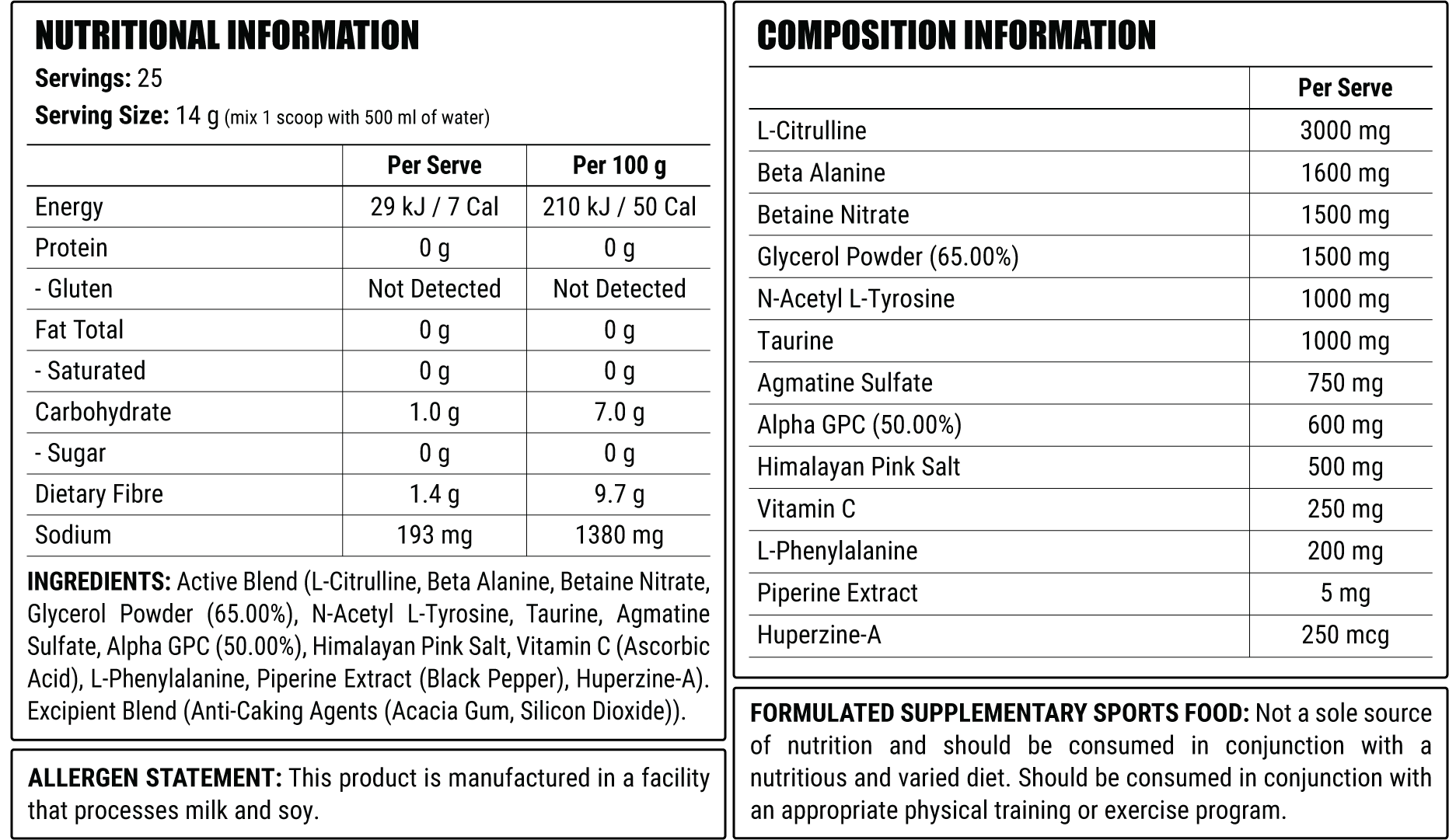 Faction Labs Disorder Pump 25 serves Plain Jane