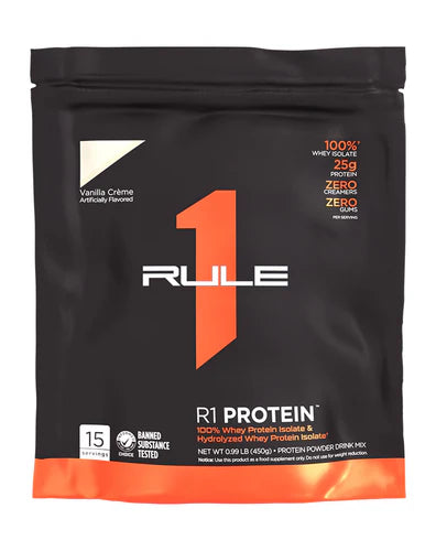 Rule1 Whey Protein Isolate 1LB Vanilla Creme