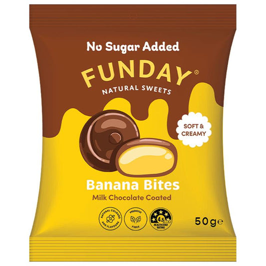 Funday Milk Chocolate Banana Bites 50g